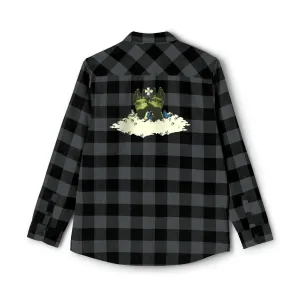 Pleated Black-Gray Flannel Shirt-Conquerors Graphic