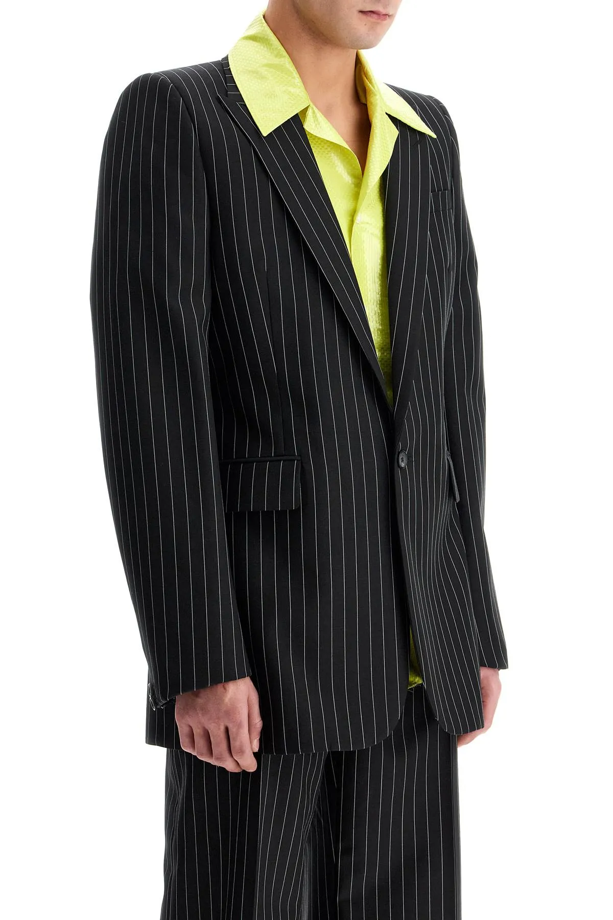 "striped jacket with voluminous 801626 QUABX BLACK WHITE