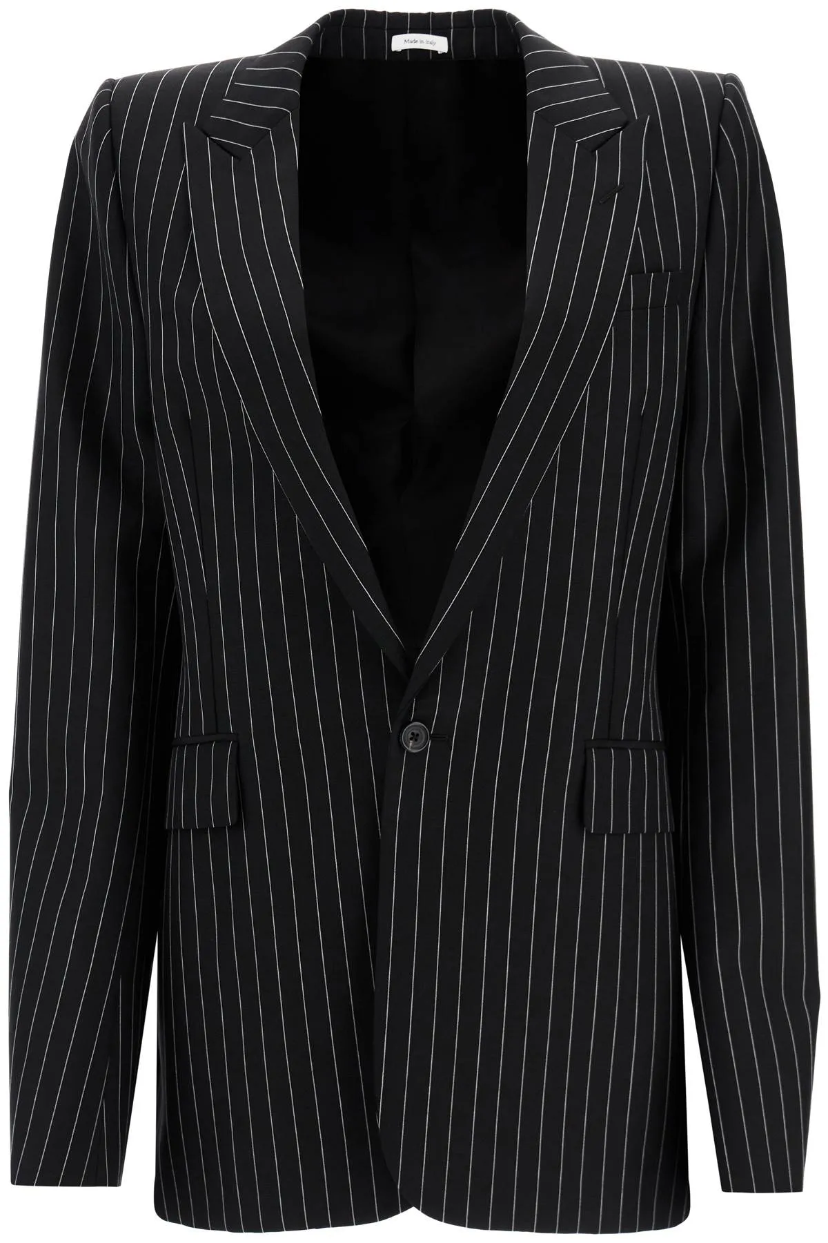 "striped jacket with voluminous 801626 QUABX BLACK WHITE