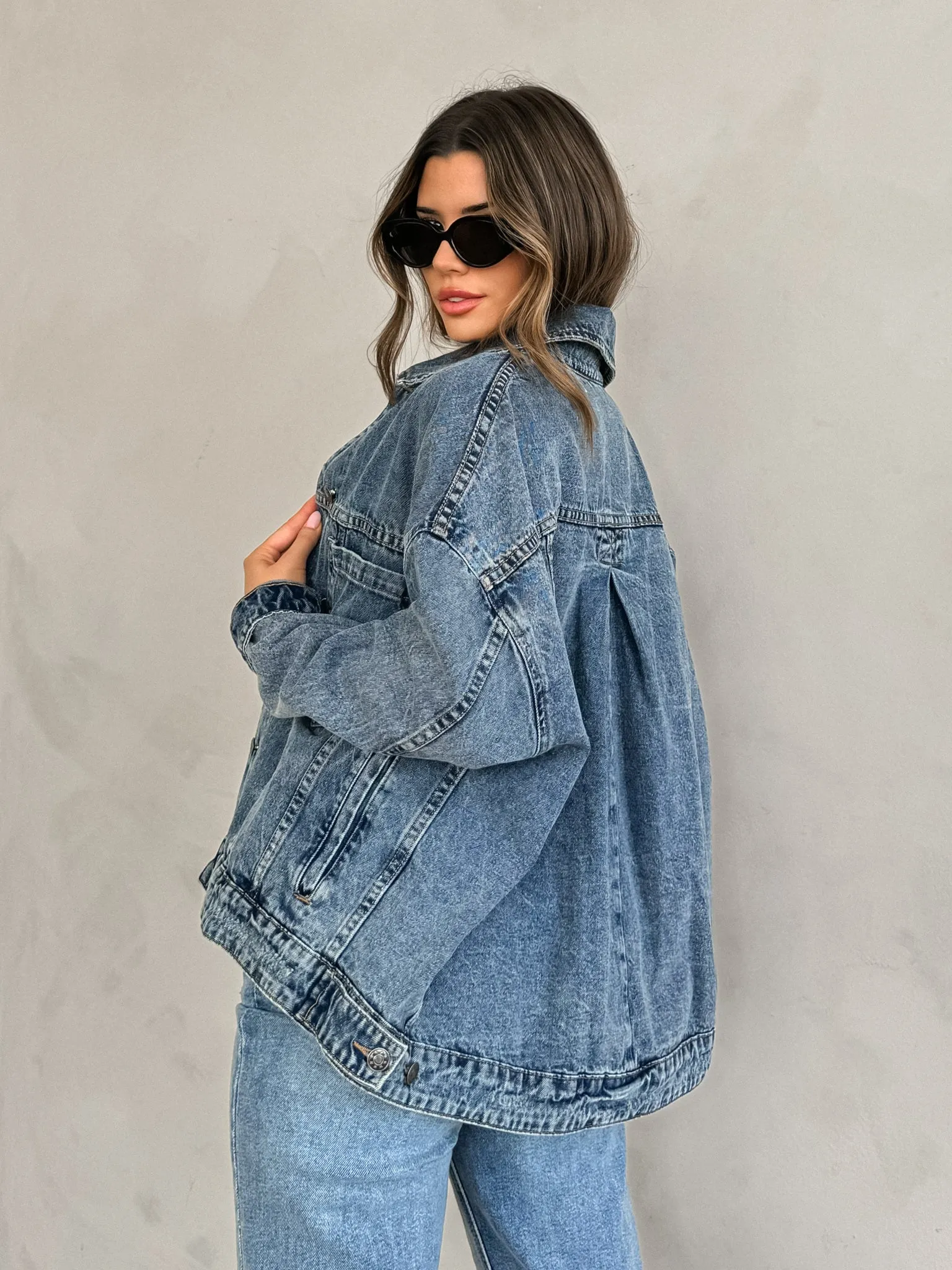 Rickie Pleated Denim Jacket