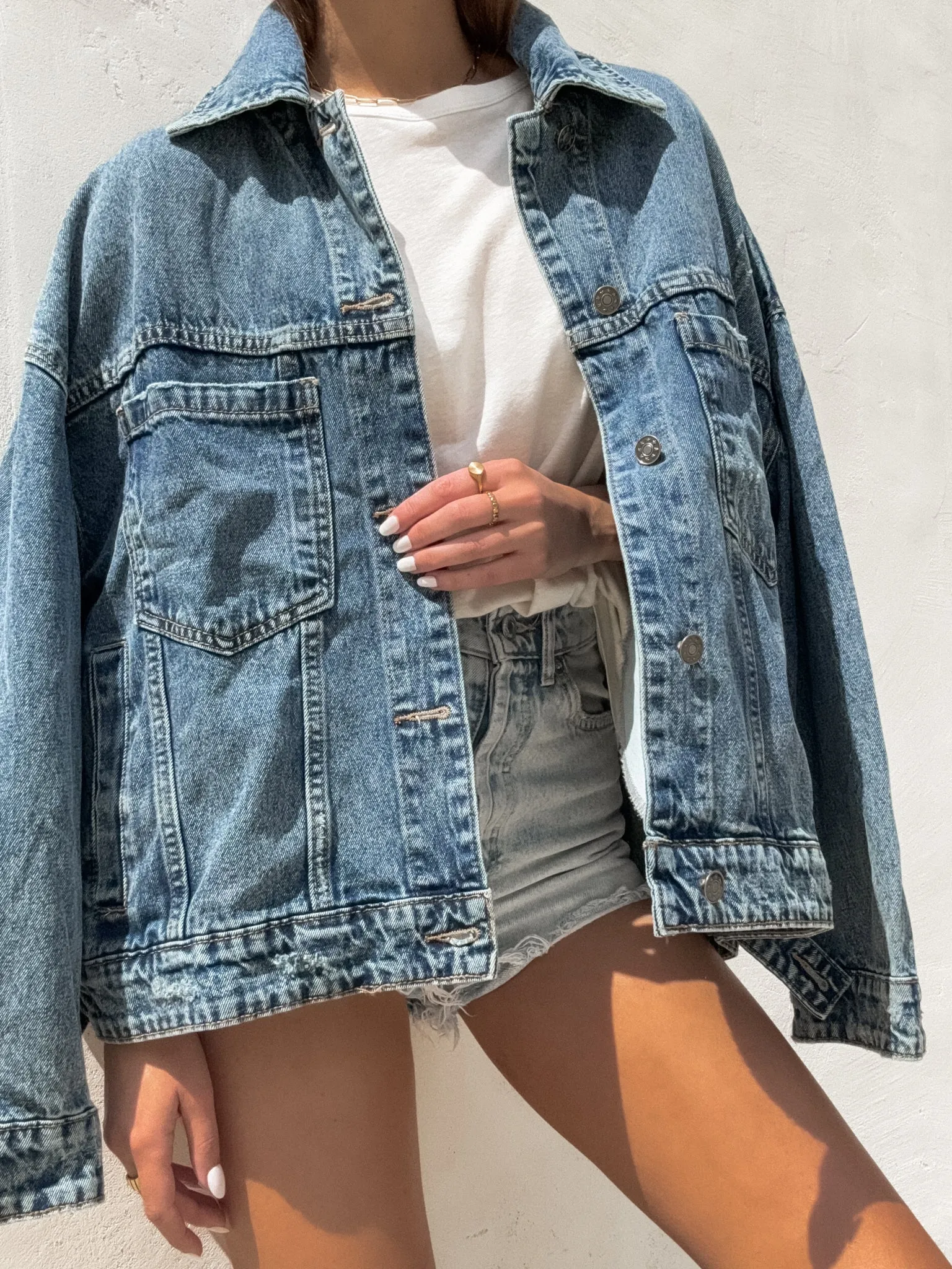 Rickie Pleated Denim Jacket