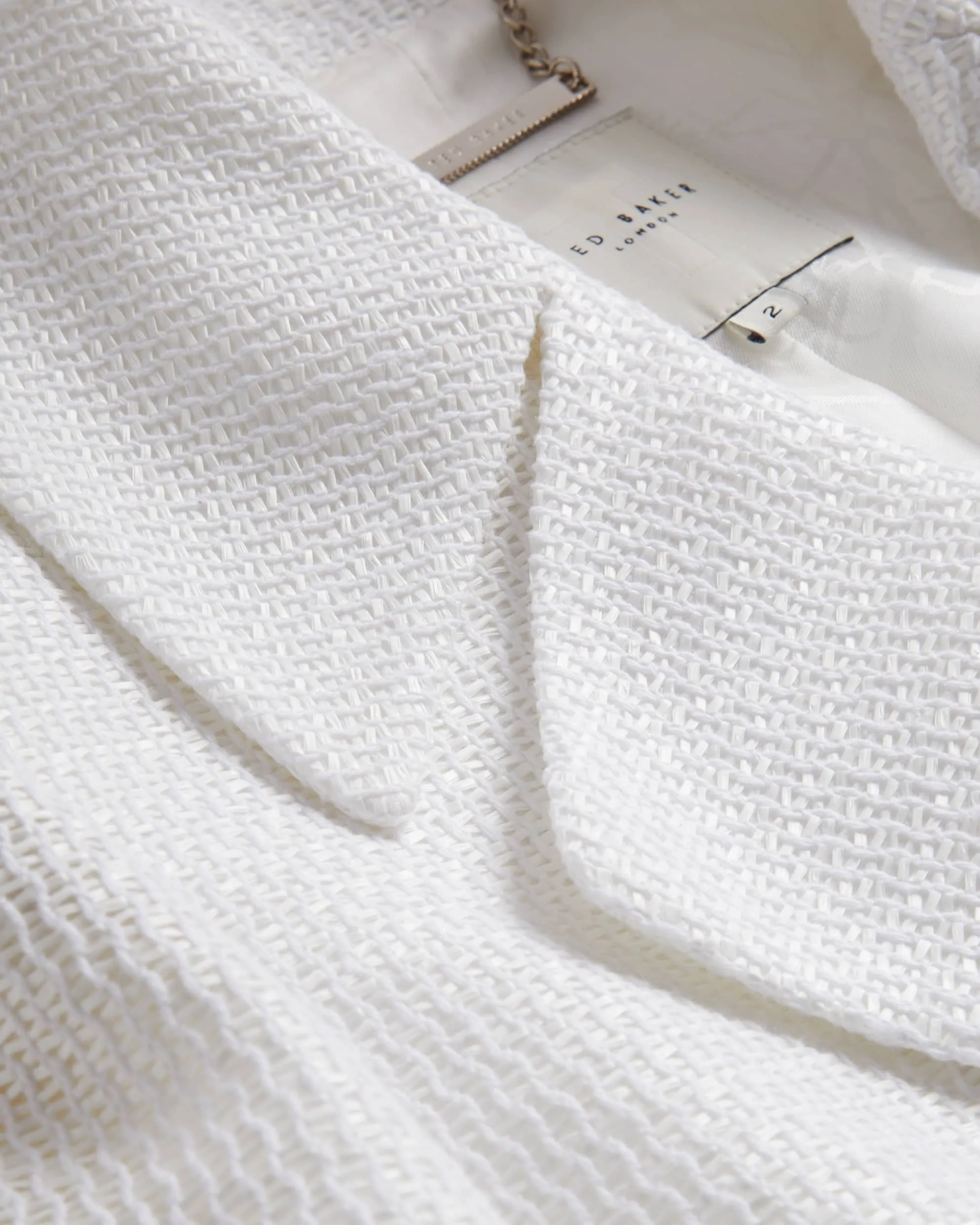 Shiroi Cropped Woven Tailored Jacket White