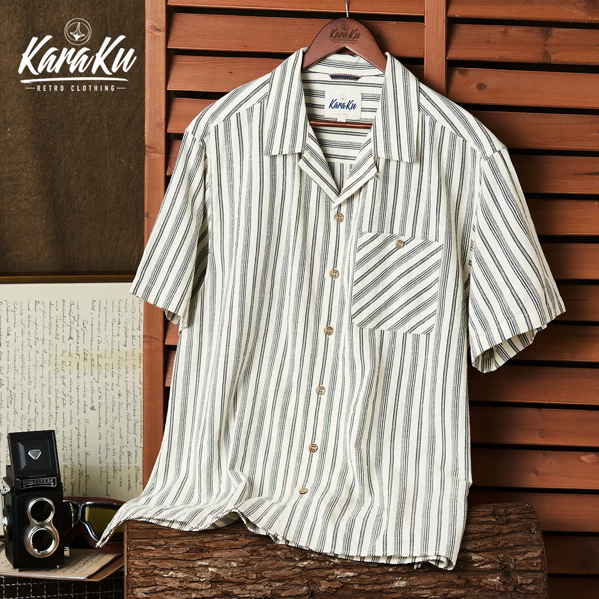 Timeless Stripe Cotton Camp Shirt