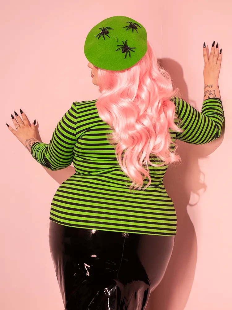 Troublemaker Top in Slime Green and Black Stripes - Vixen by Micheline Pitt