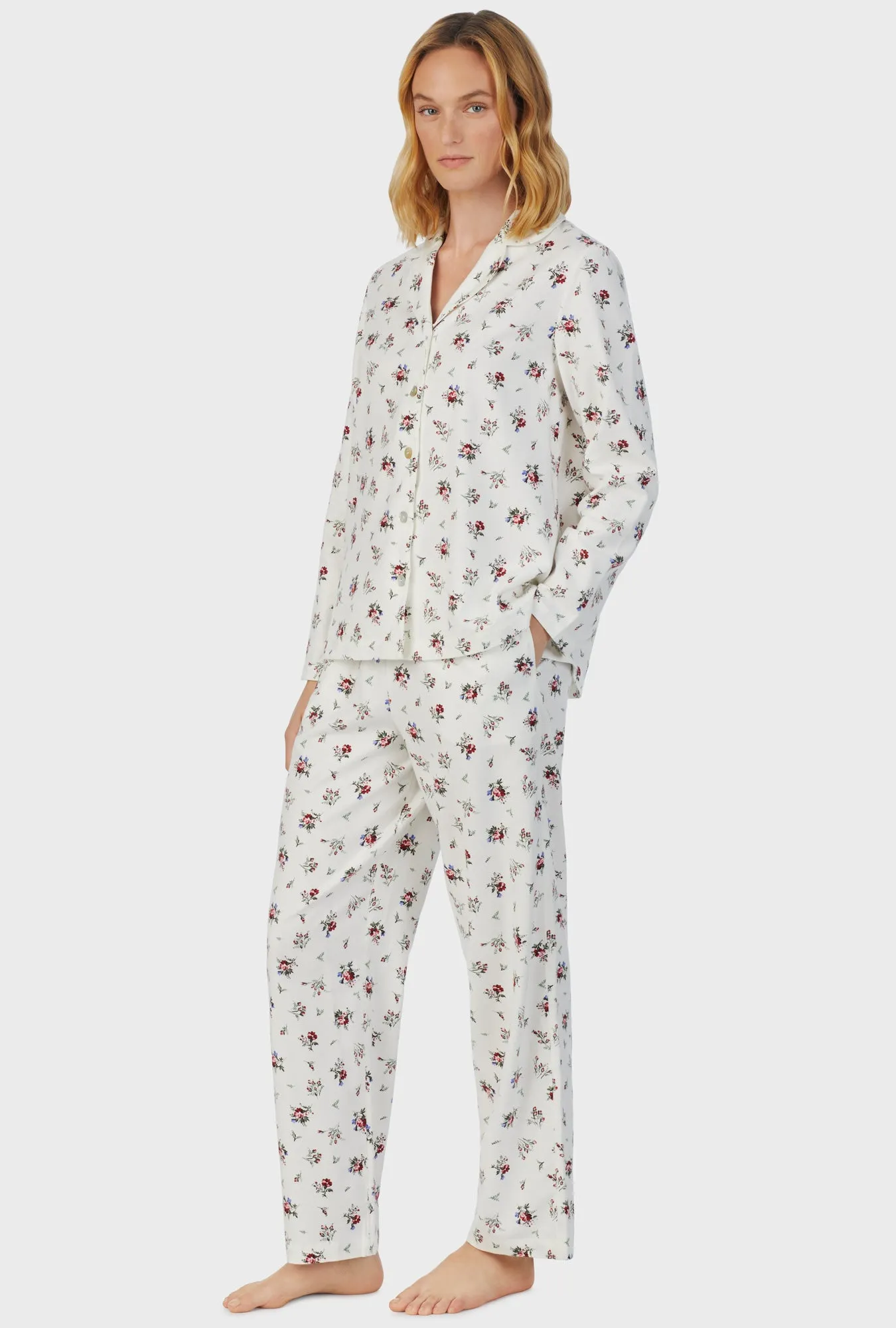 Wild Flower Cotton Rayon Flannel Pajama Set