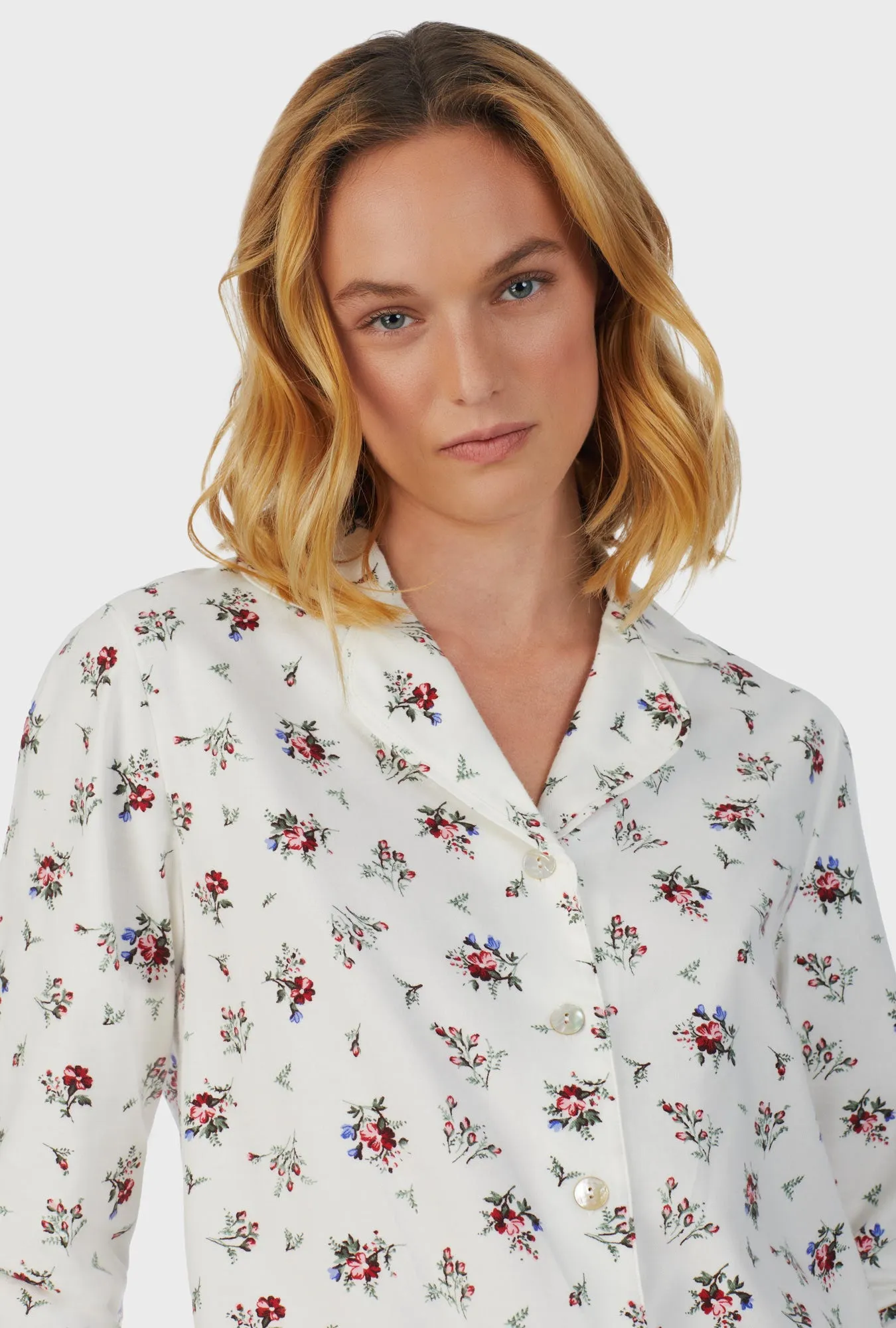 Wild Flower Cotton Rayon Flannel Pajama Set