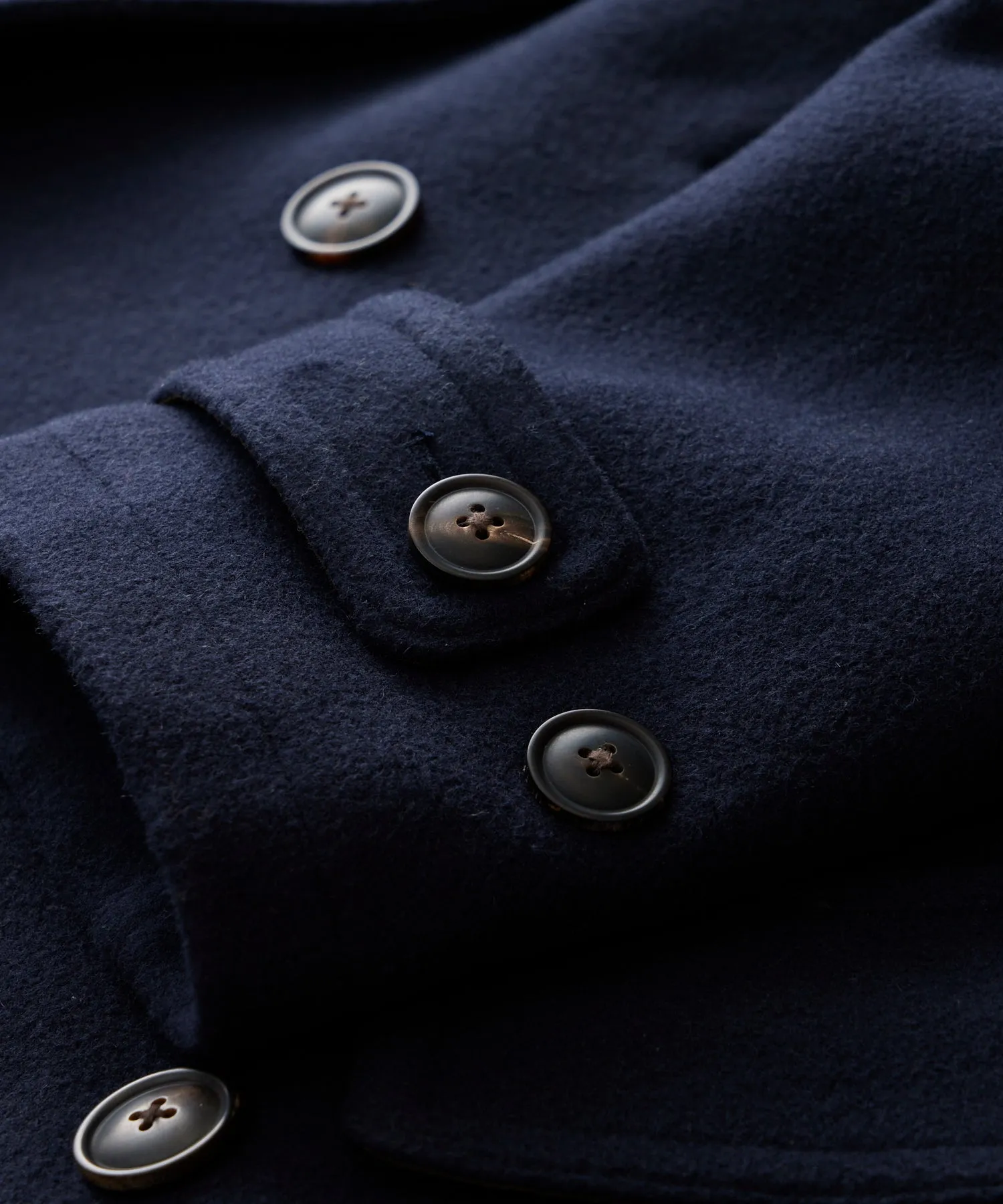 Wool Alpaca Peacoat in Navy